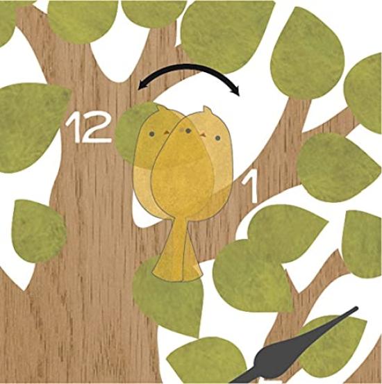 Interform Wall Clock Pendulum Clock Tururu CL-9891GN Small Bird Wood Pendulum Step Movement