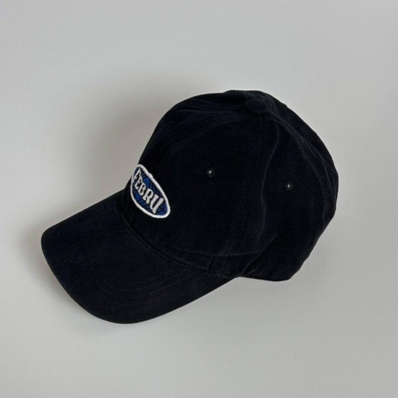 FEBRU Pigment washed Logo cap _ Black