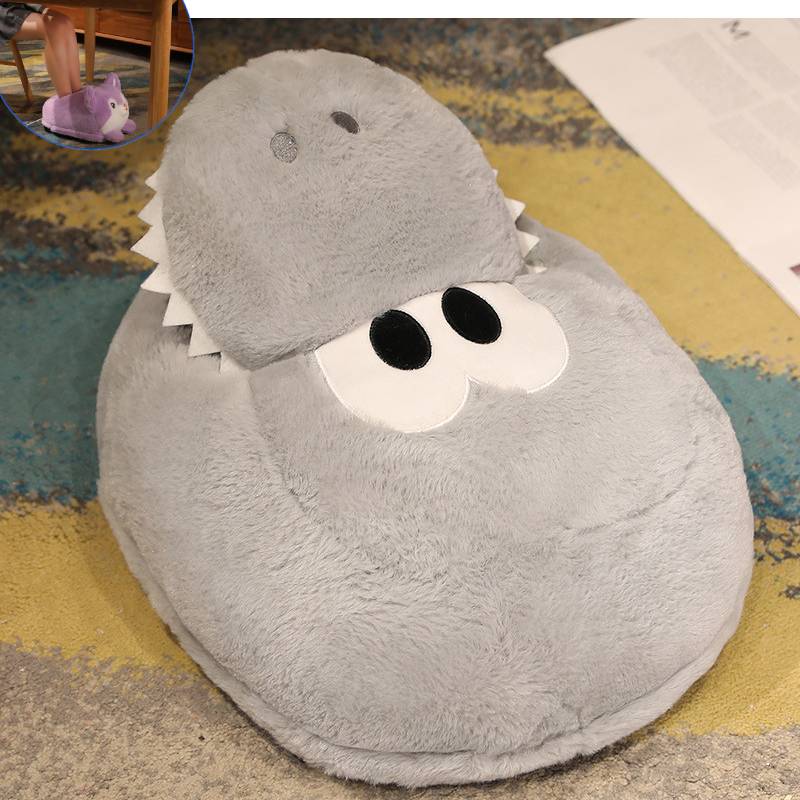 

Crocodile Cartoon Pig Fox Plush Foot Warm Treasure Cute Cartoon Holiday Gift Crocodile Grey