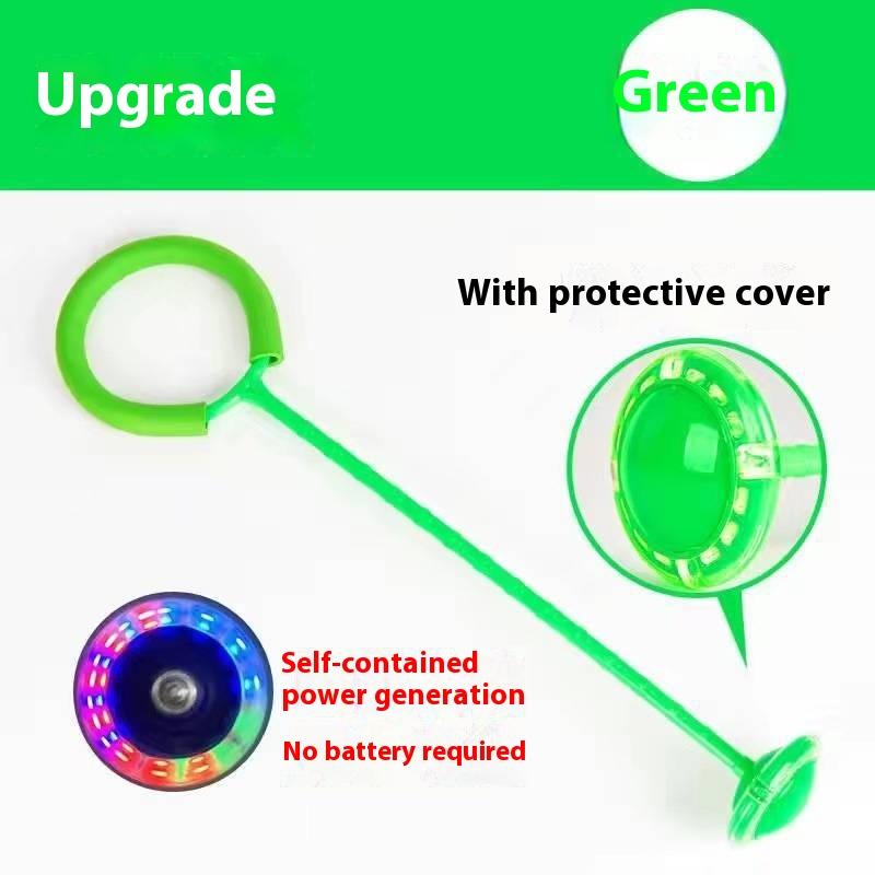 

Мяч-скакалка со светодиодной вспышкой - забавная спортивная игрушка для тренировки реакции и скорости на открытом воздухе, прочный пластик розового/красного/синего/желтого цвета зелёный