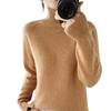 Women Sweater High Collar Long Sleeve Ribbed Trim Knitting Tops Solid Color
