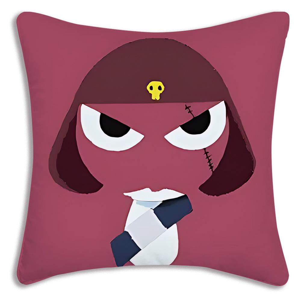 Hot Gunsous K-Keroro frog Pillow Covers Cartoon Sofa Decorative Home Double-sided Printing Short Plush Cute Cushion Cover
