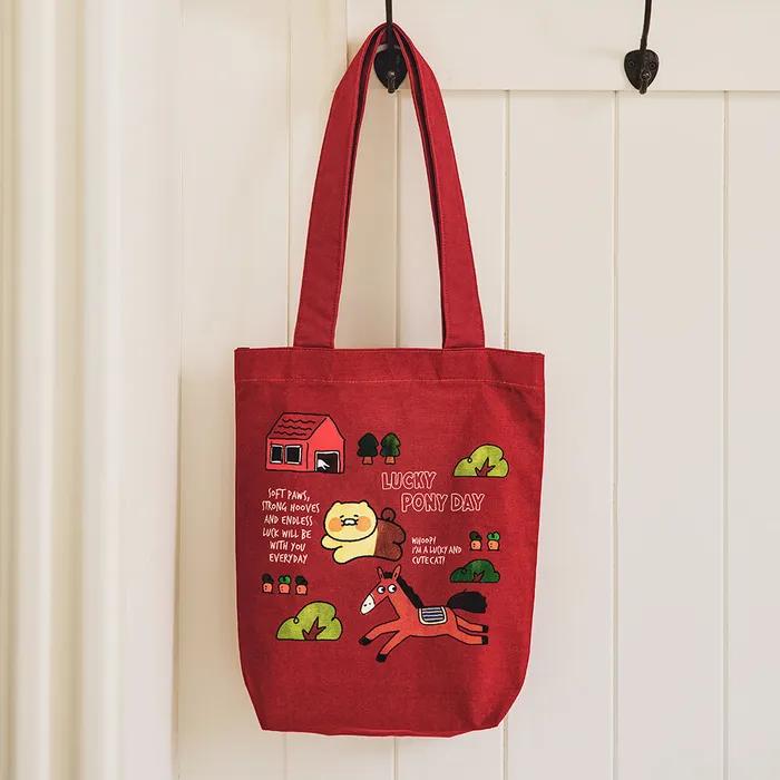 Lucky Pony Day Eco Bag Burgundy_Chunsik