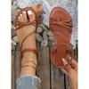Plus-size Fashionable Thong Flat Sandals for Women, New Summer Style, Solid Color, Casual Wear, Elastic Band Sandals