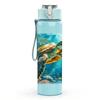 1 PZ Tartaruga Marina Corallo Scena Oceanica Stampa 750ml Colore Plastica Borraccia Sportiva Anti-perdita Tappo con Cannuccia a Flip Adatta per Sport Ufficio Uso Domestico