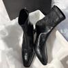 Herbst Winter Dicker Absatz Damen Stiefeletten Elegante Spitze Dünne Absätze Schuhe Street Style Bankett Party Kurze Botas Mujer