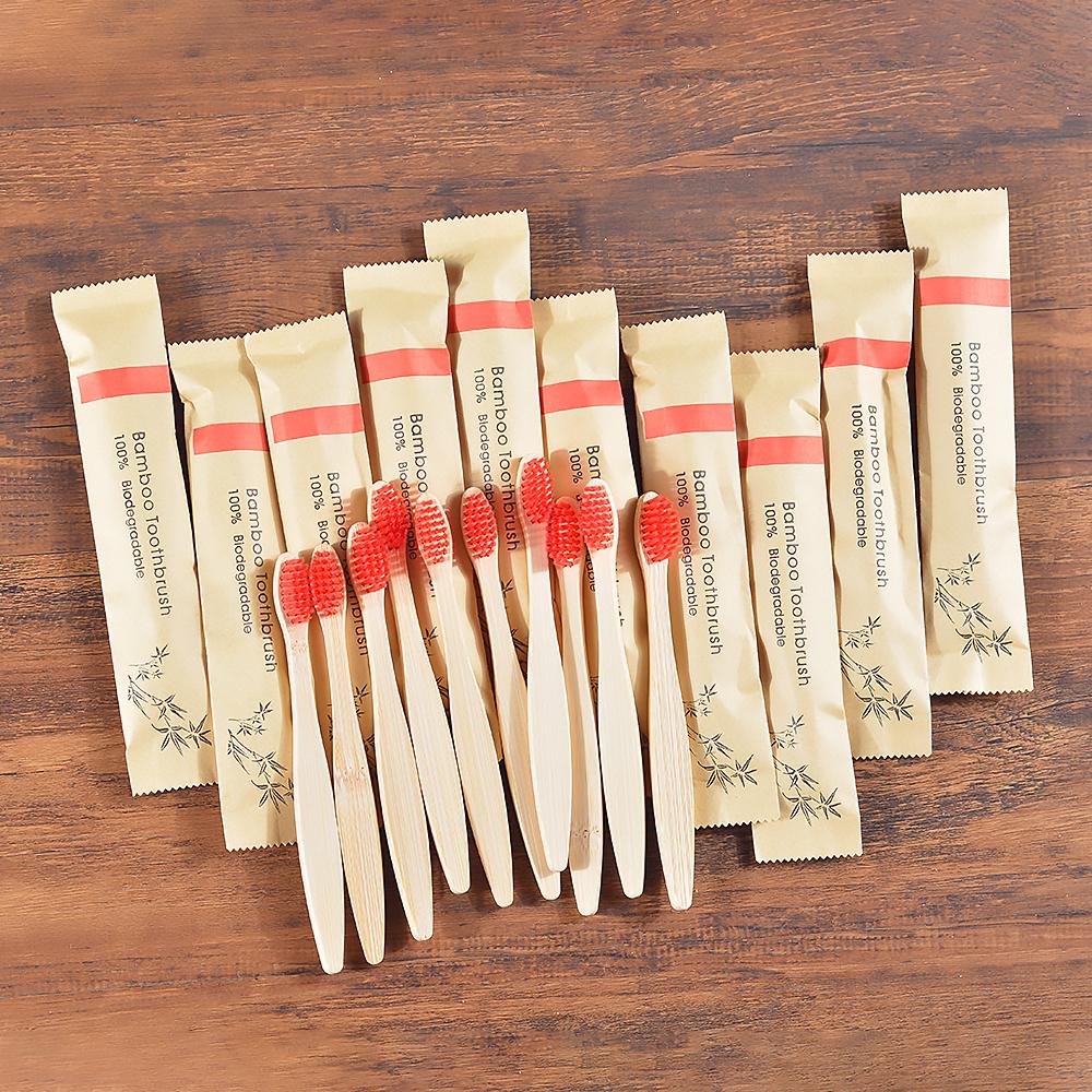 

Набор из 10 детских зубных щеток из бамбука с мягкой щетиной, экологичные наборы зубных щеток, глубокая чистка зубов, стоматологический уход за полостью рта, детская зубная щетка