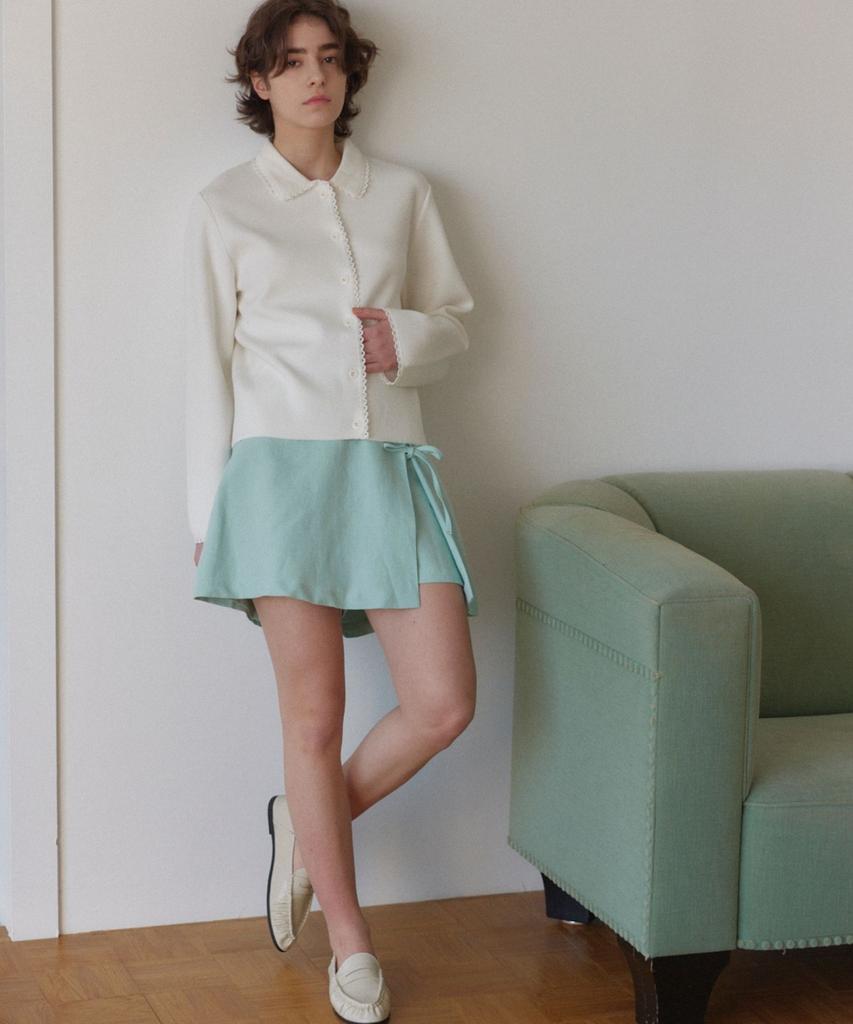 Okuka Linen Skirt Shorts - Mint