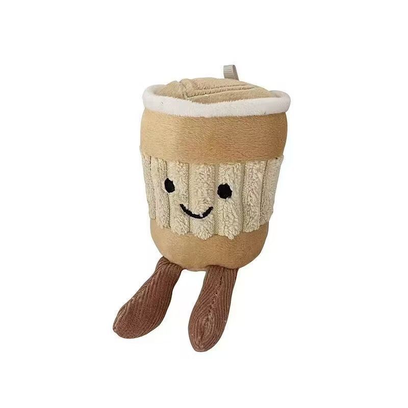 British Milk Tea Cup Cartoon Plush Pendant Cute Creative Keychain Doll Girl Book Packaging Decoration Doll