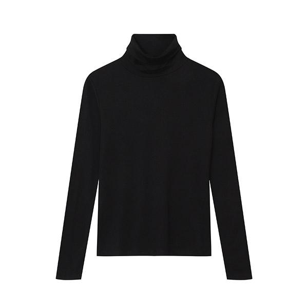 JAMBANGEE Women'S) Tr Spandex High-Neck T-Shirt (Slim Fit)_Am3Wts655-Bk