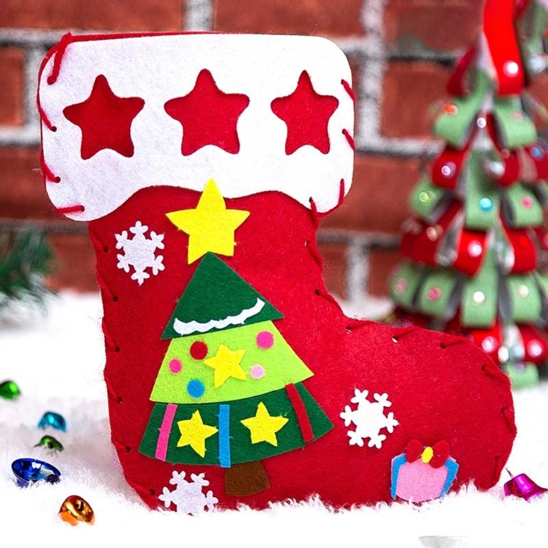 Creative Christmas Stockings Craft DIY Handcrafts Kindergarten Handmade for Toddlers Children Art & Crafts Supply