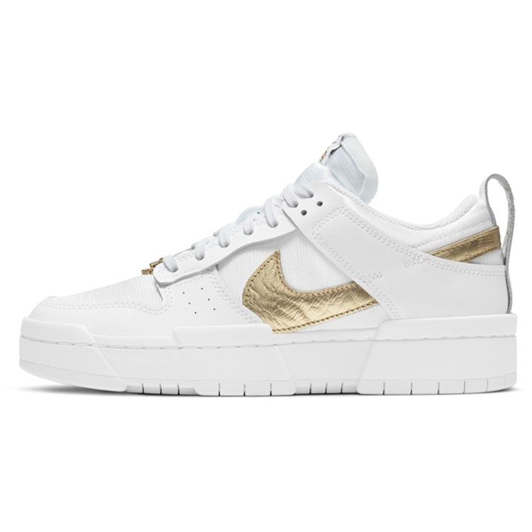 New Nike Dunk Low Disrupt White Metallic Gold Women's DD9676-100