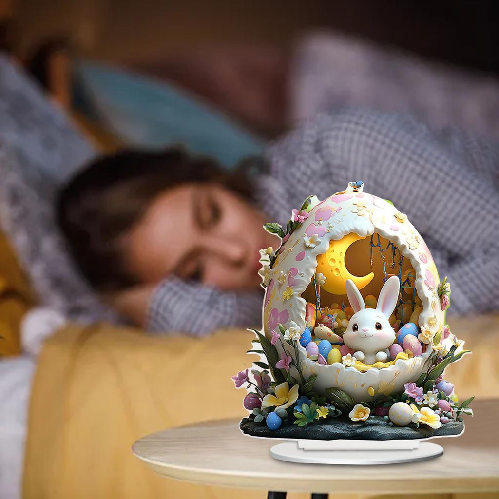 2d Flat Easter Eggs Cute Bunny Acrylic Table Top Decorations Wear Decorations Small Christmas Ornament