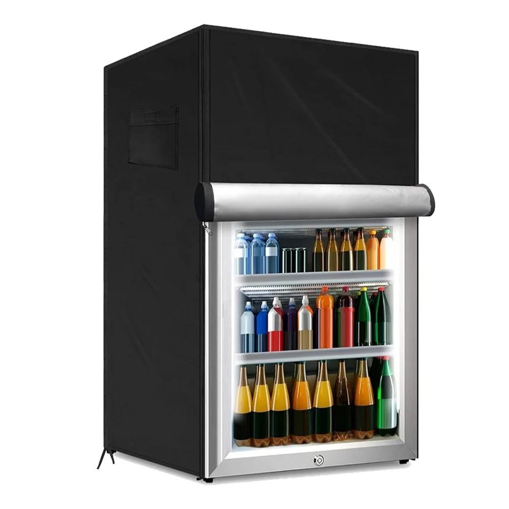 Waterproof Outdoor Refrigerator Cover, Dustproof Vertical Protective Case For Upright Mini Freezers, Heavy Duty Weather Resistant