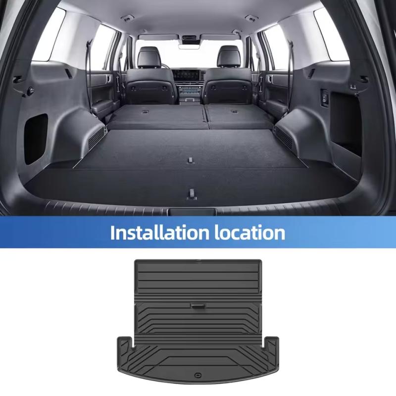For Hyundai Santa Fe 6/7 Seater 2021-2025 Car Rear Trunk Mat TPE 3D All-Weather Waterproof Anti-Scratch Trunk Floor Cargo Liner