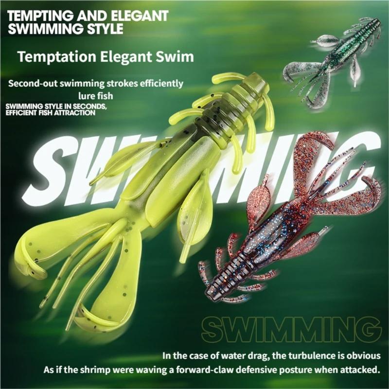 Soft Baits Crawfish Lures Artificial Fishing Baits Lure 10cm 10g Shrimp Swimbait Fishing Tackle 4pcs