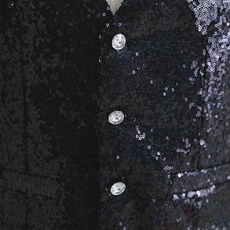 Pánská vesta s hustými flitry pro pódiová a taneční vystoupení - Evropský a americký styl