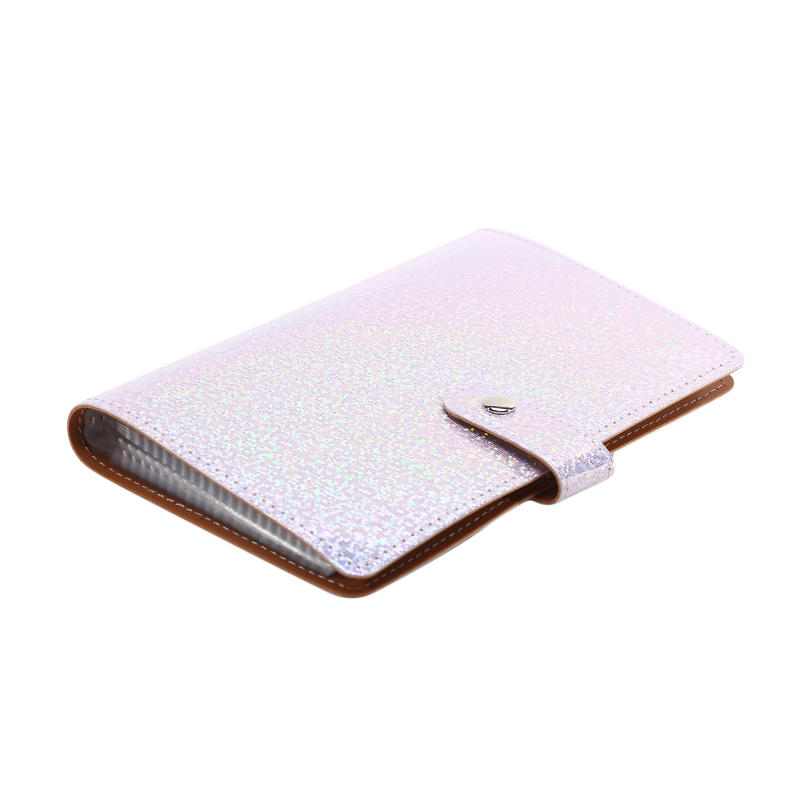 A6 Glitter Money Saving Binder 50 Pockets Large Capacity Cash Envelope Wallet Sparkle Budget Binder For Cash Saving