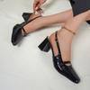 Spring Summer Thick High Heel Women Sandals Fashion Square Toe Singbacks Mules Shoes Ladies Elegant Dress Pumps