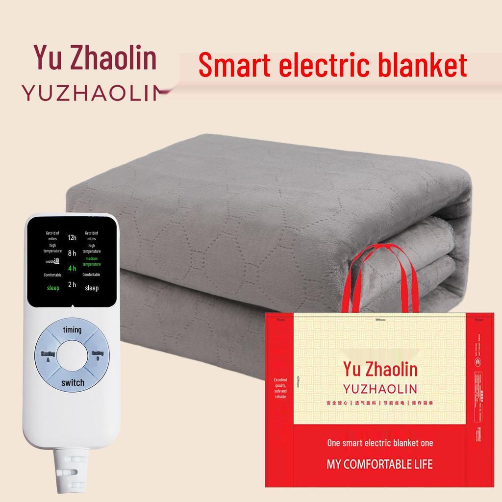 Yu Zhaolin Timed Safe Smart Electric Blanket, Milk Velvet, Single/Double, Perfect for Home or Dorm.