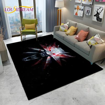 3D W-Witcher Games Gamer TV Cartoon Tapijt Vloerkleed voor Huis Woonkamer Slaapkamer Bank Deurmat Decoratie, Kinderen Vloerkleed Antislip Vloermat