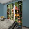 2pc,  Drapes Forest Mushroom Wonderland Versatile Polyester Fabric,Without Electricity Party Decorations Use for Indoor