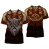 Viking Symbol Printing T-shirt Men's Summer Short-sleeved Harajuku Shirt Hip-hop Men Women Fashion T-shirt