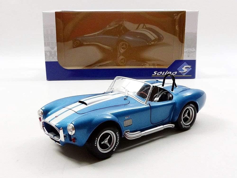 Solid Shelby Cobra Miniature Car 1/18 Scale SHELBY COBRA 427 S/C 1965 (Metallic Blue) Non-Opening Hood