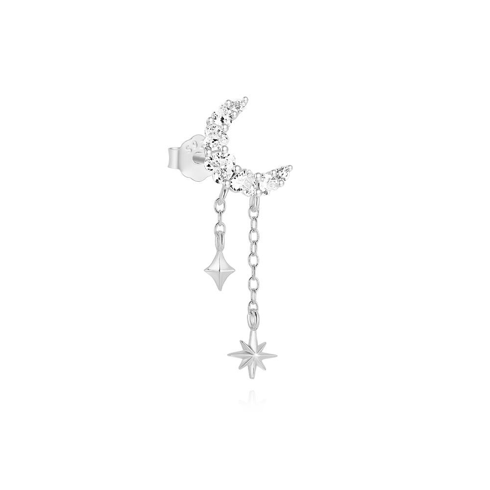 CANNER 1PZ Occhio di Cavallo Testa Piatta Filettato Perforazione Osso Auricolare Donna Argento 925 Ins Stella Fiore Geometria Zircone Orecchino a Lobo