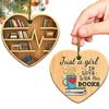 Christmas Decorations 2D Library Bookshelf Heart Ornament Lovers Heart Ornament Creative Cute Navidad 2D Bookworm Decorations