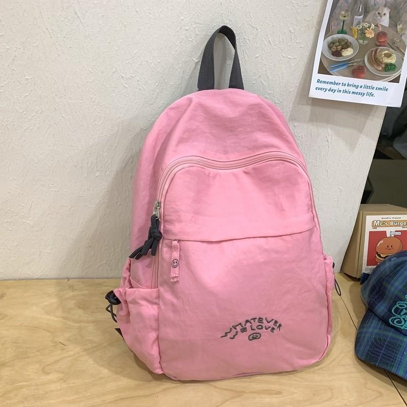 

Unisex Fashionable Travel Backpack With Cushioned Straps And Letter Print Design розовый