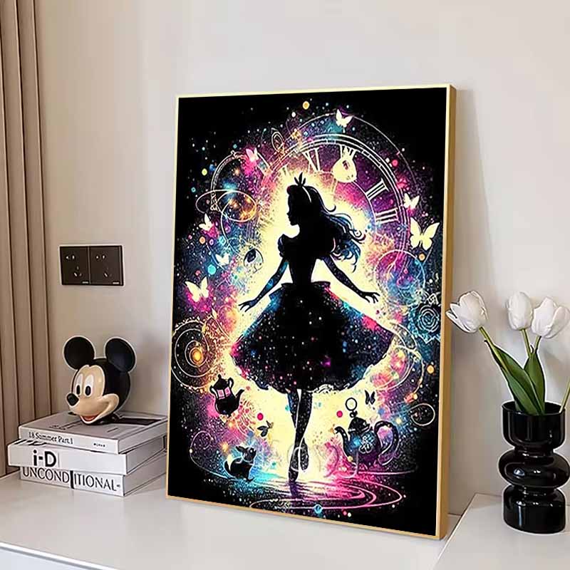 Disney 5D DIY Diamond Painting Decoration Alice In Wonderland Illustration Diamond Embroidery Rhinestone Cross Stitch Set Handmade