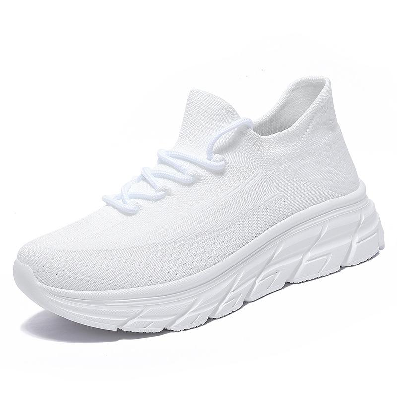 Summer large size 48 men's walking shoes men's flying woven mesh lightweight breathable fashion casual couple socks shoes