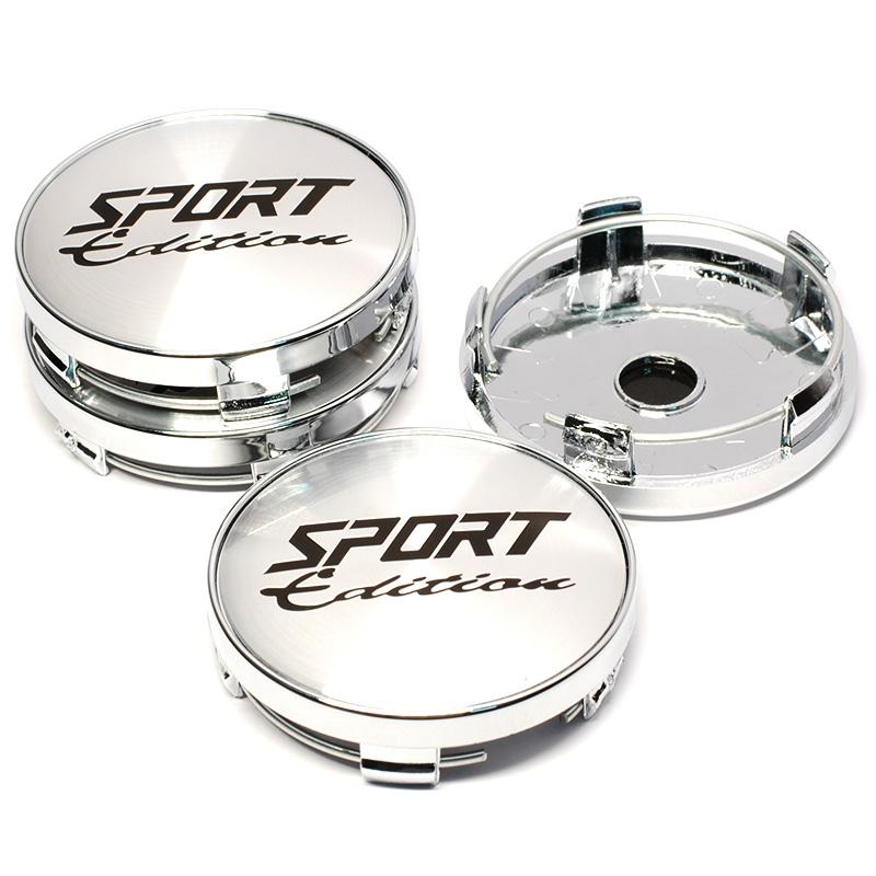4pcs 60mm with Metal Aluminum 56mm SPORT Edition Logo Car Wheel Center Hub Cap Rim Refit Creative Badge Covers Decoration Hubcap
