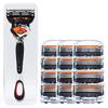 Five-Layer Men's Manual Razor with Rotating Head, Washable & Portable, Includes Storage Case