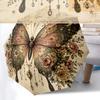 Butterfly Garden Folding Umbrella Durable Travel Gift Three Folds Travel