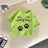 Girls' Cute Printed Loose Short Sleeve T-shirt - Summer Round Neck Top