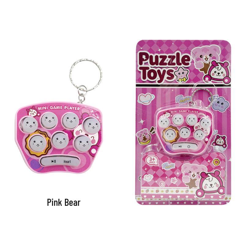 Luminous Mini Cartoon Whack-a-Mole Game Console Keychain Pendant