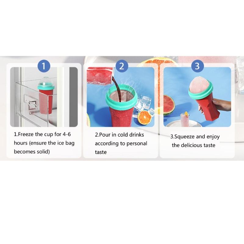 Practical Slushies Maker with Detachable Lid for Beverages Travel Friendly Squeeze Ice Slush Cup For Cold Drink Use