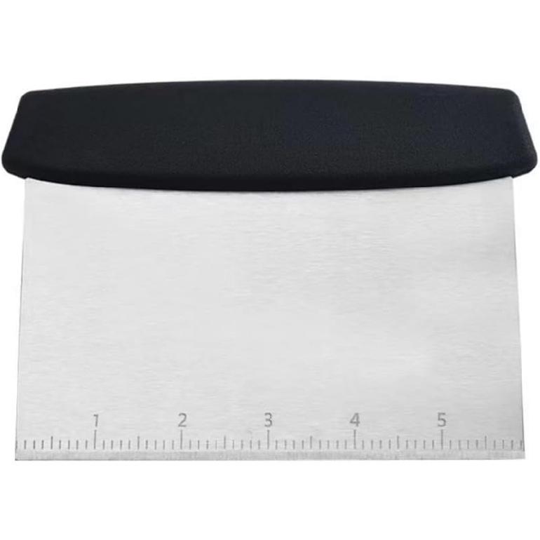 Bench Scraper, Stainless Steel Food Scraper Tool,Dough Scraper and Pastry Cutter With Scale,Food Chopper Baking Supplies Kitchen Gadgets Black1