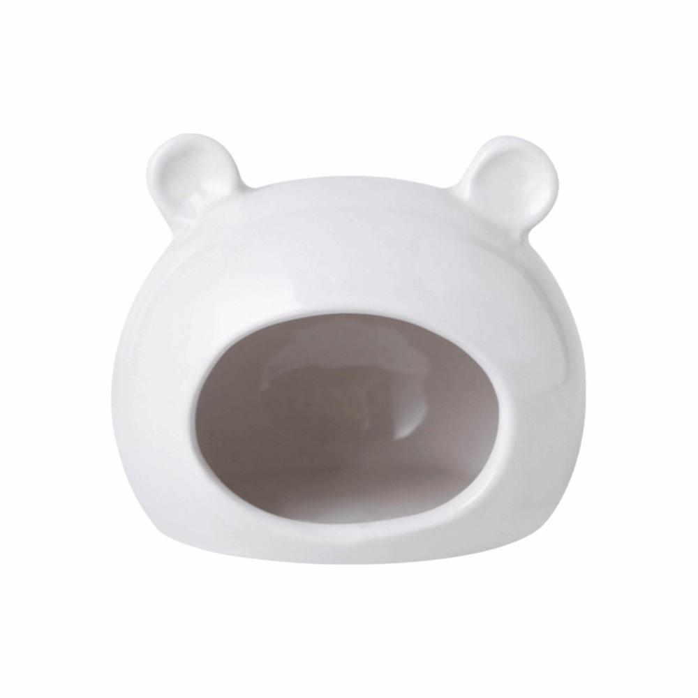 Ceramics Hut Hamster Ceramic Nest Cheese Shape Hamster Cave Ceramics Hamster House  Cage Accessory белый