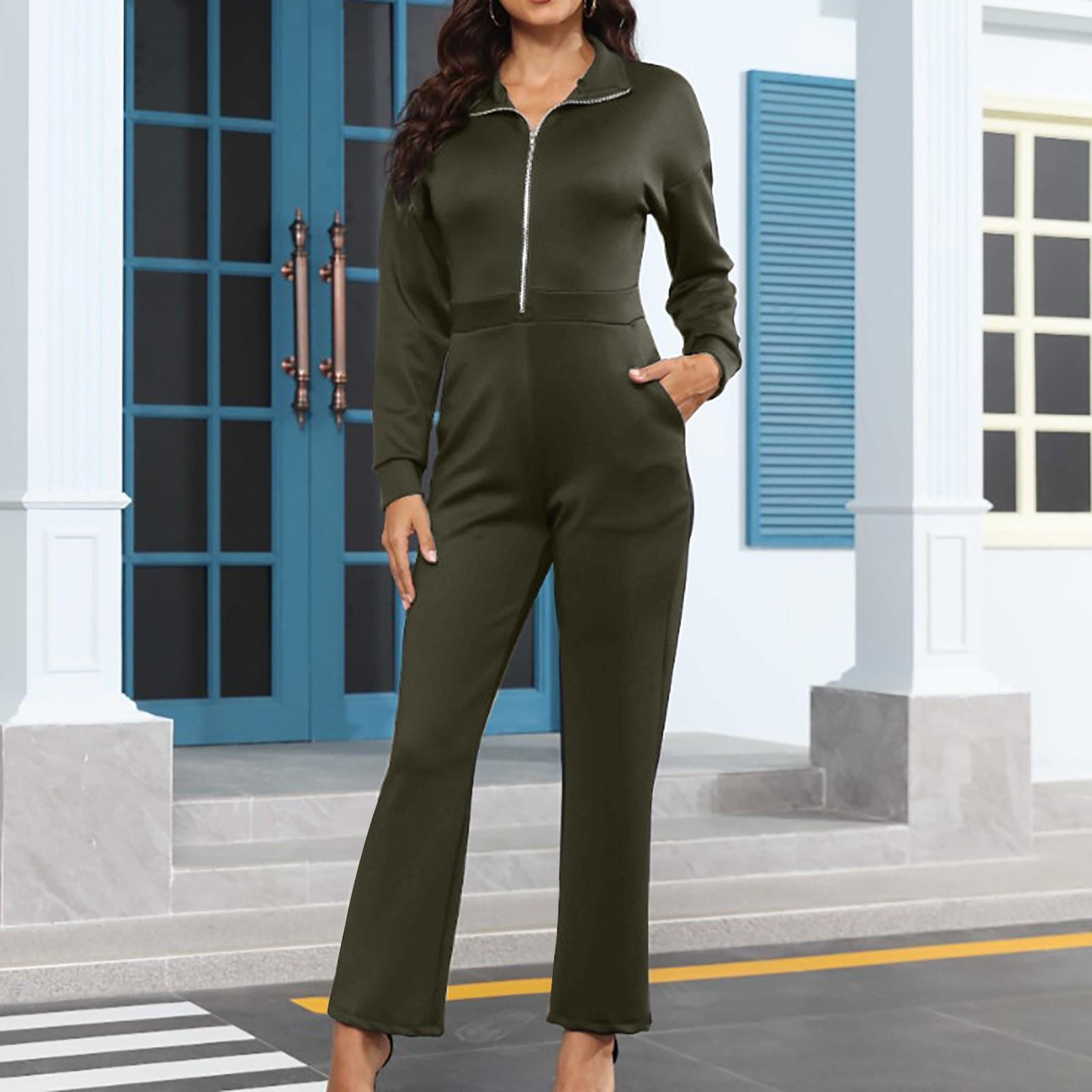 

Женский комбинезон с длинными рукавами и широкими штанинами, повседневные комбинезоны, удобная мешковатая одежда с длинными рукавами S