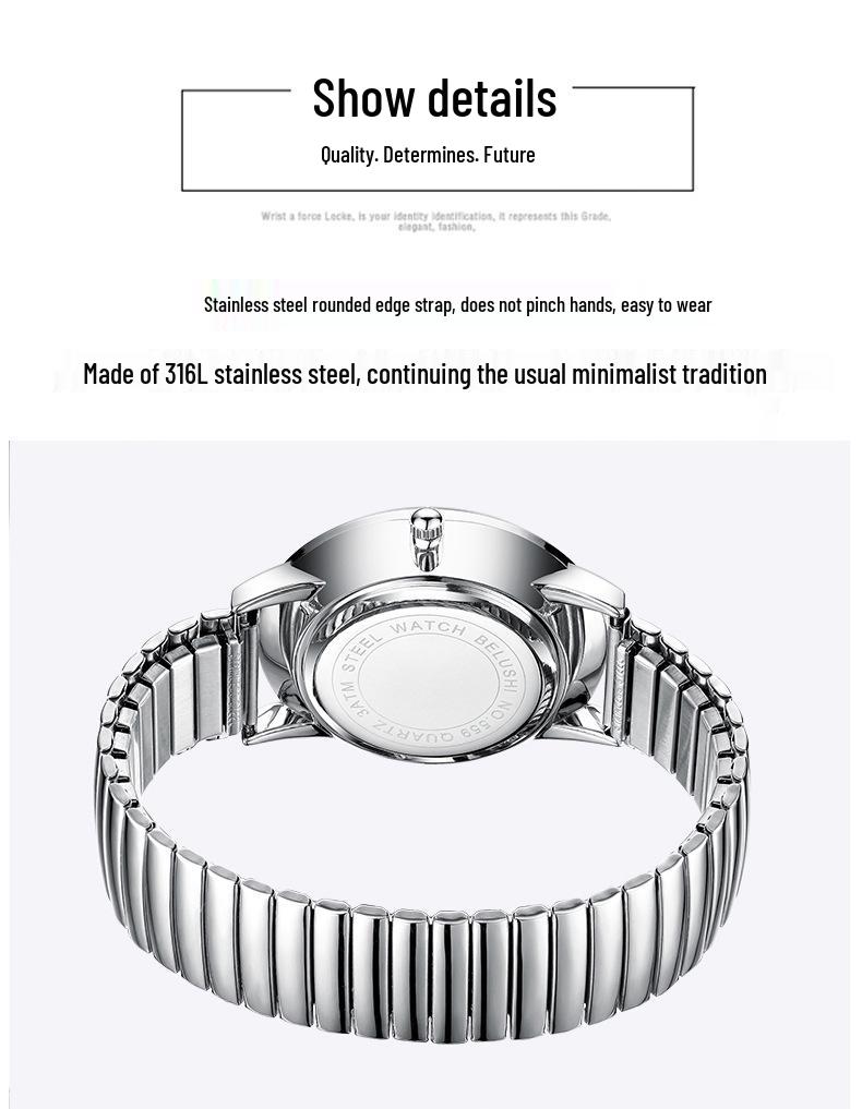 Selected Beroz Luminous Quartz Watches for Couples - Waterproof, Large Numbers, Suitable for Middle-Aged and Elderly Men