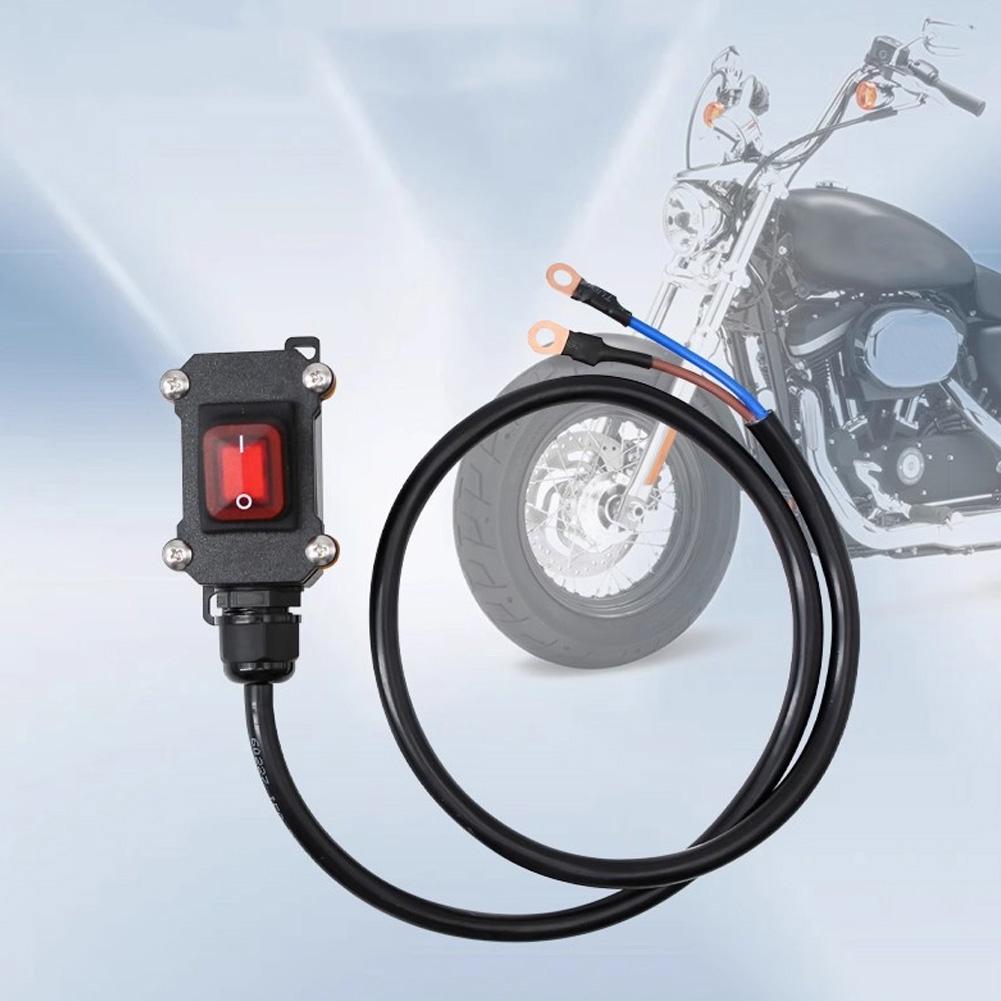 30/50/100cm Motorcycle Kill Switch 12V/24V Heavy Duty Battery Disconnect Cable Waterproof Power Cut off Switch for Vehicles