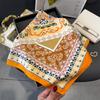Sunscreen Headscarf Women's Sense Neck Small Square Scarf Retro Shawl Scarf Totem Silk Scarf Premium Versatile Square Scarf Printing