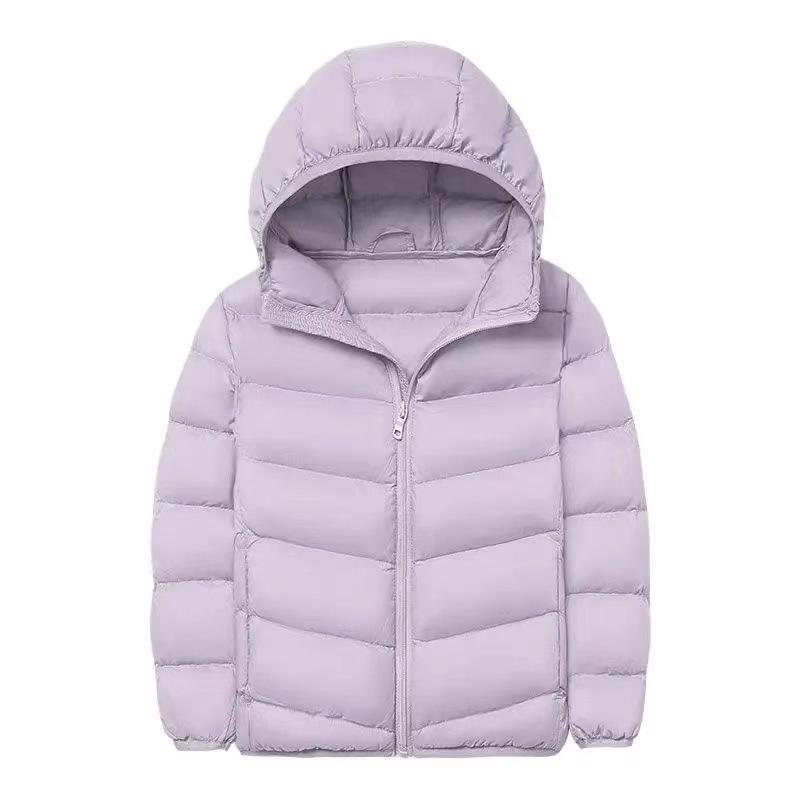 2025 Kids' Lightweight Hooded Down Jacket - White Duck Down for Boys & Girls