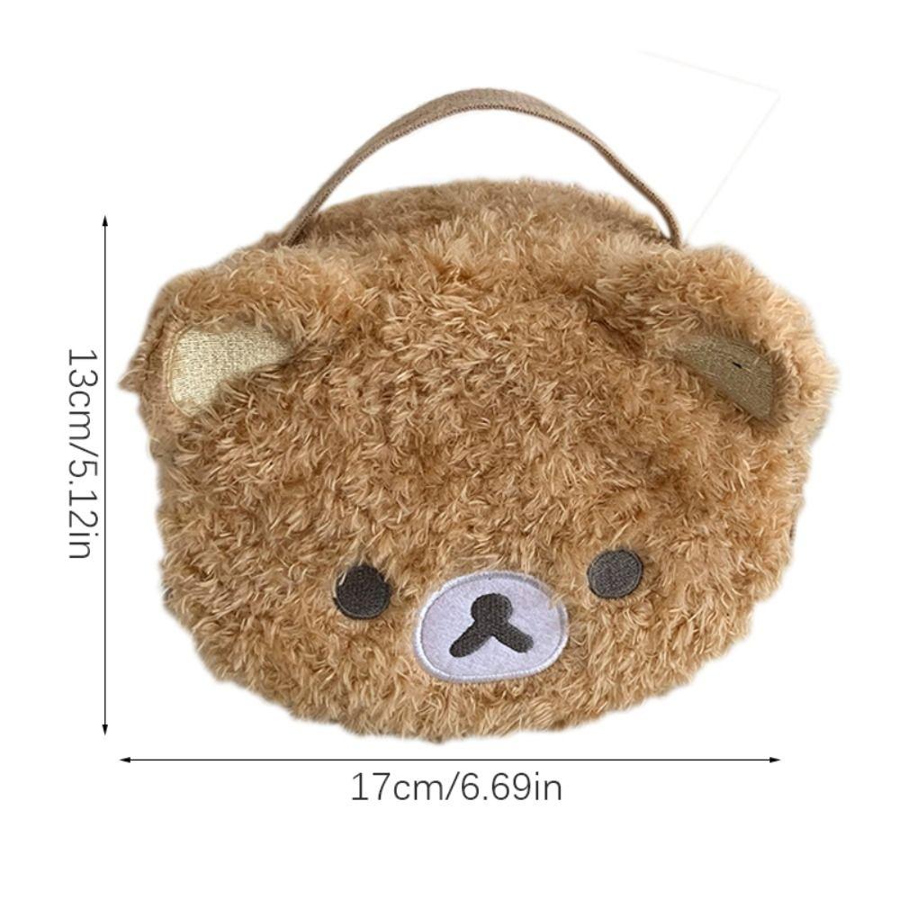 Large Capacity Bear Cosmetic Storage Bag Built In Partition Large Opening Mouth Makeup Pouch Portable Handle