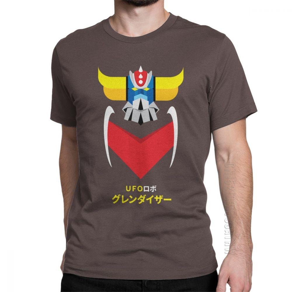 Grendizer Color And Japanese UFO Robot T Shirts For Men Designer Fun Tee Shirt O Neck Purified Cotton Clothing T Shirts