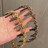Korean Leopard Print Fluffy Headband - Women's Autumn/Winter Wavy Hair Comb Accessory