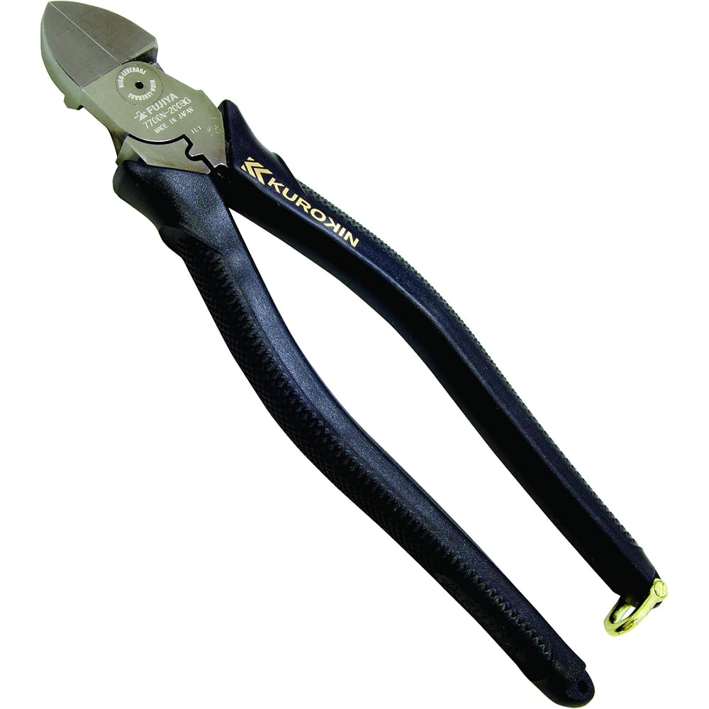 Fujiya (Fujiya) Electrician Meijin Eccentric Thin Blade Nipper 7700N-200BG 200mm Black Gold Eccen...